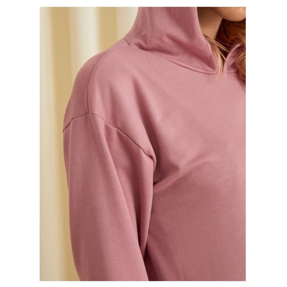 Pink hoodie dress with pockets - Picture 4 of 7